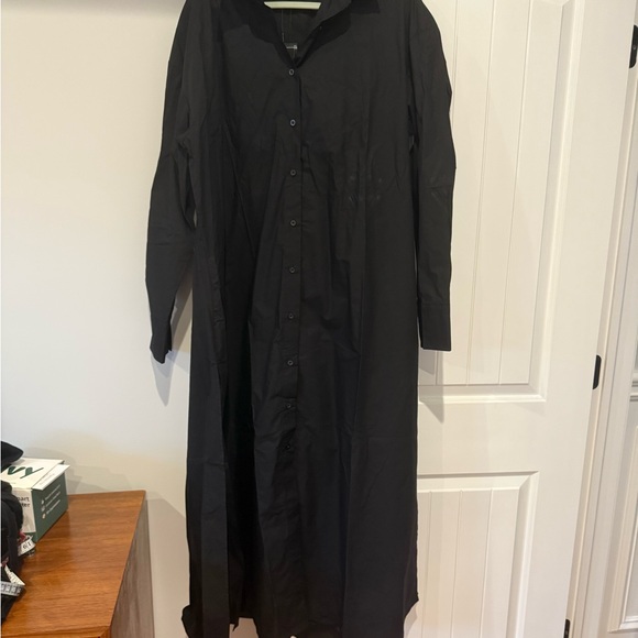 Elegant Black Maxi shirt Dress XL - Picture 8 of 8